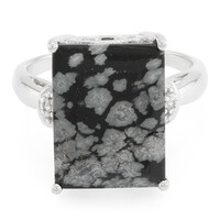Snowflake Obsidian Silver Ring