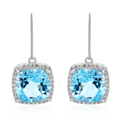 Sky Blue Topaz Silver Earrings