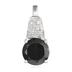 Black Spinel Silver Pendant
