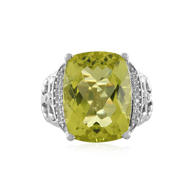 Lemon Quartz Silver Ring