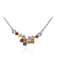 Fancy Sapphire Silver Necklace