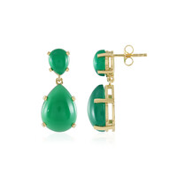 Green Chalcedony Silver Earrings