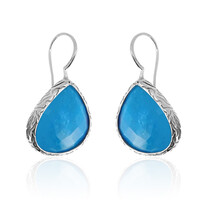 Kingman Turquoise Silver Earrings (Anne Bever)