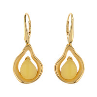 Milky Baltic Amber Silver Earrings