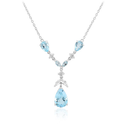 Sky Blue Topaz Silver Necklace