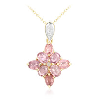 18K Unheated Padparadscha Sapphire Gold Necklace (AMAYANI)