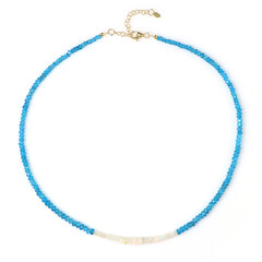 Neon Blue Apatite Silver Necklace
