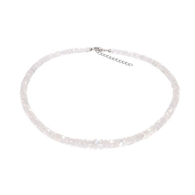 Rainbow Moonstone Silver Necklace