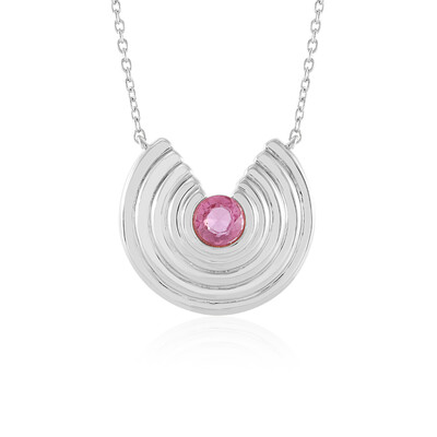 Madagascar Pink Sapphire Silver Necklace (de Melo)