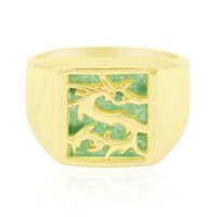 Green Jade Silver Ring