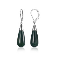 Moss Agate Silver Earrings