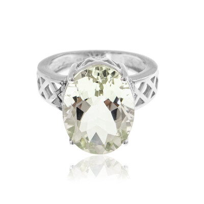 Green Amethyst Silver Ring