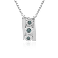 I2 Blue Diamond Silver Necklace