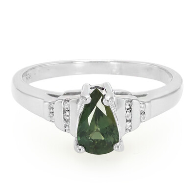 Green Sapphire Silver Ring