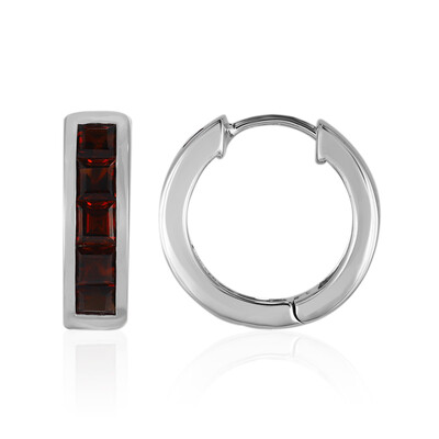 Mozambique Garnet Silver Earrings