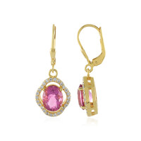 Mexican Pink Fluorite Silver Earrings