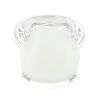 White Moonstone Silver Ring