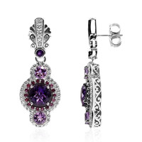 Zambian Amethyst Silver Earrings (Dallas Prince Designs)