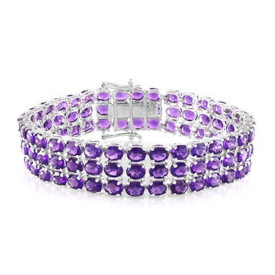 Zambian Amethyst Silver Bracelet
