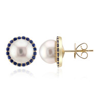 9K White South Sea Pearl Gold Earrings (Michelle Albala)