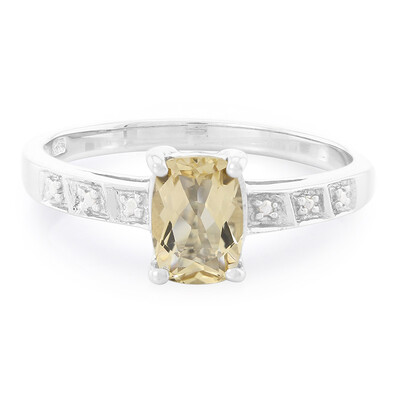 Champagne Quartz Silver Ring