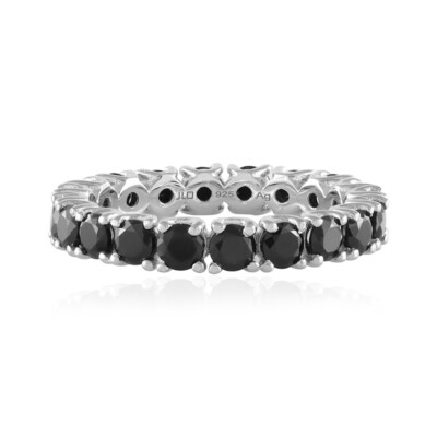 Black Spinel Silver Ring