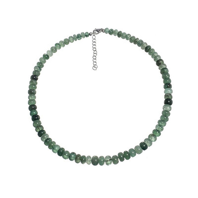 Green Strawberry Quartz Silver Necklace
