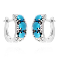Sleeping Beauty Turquoise Silver Earrings (Anne Bever)