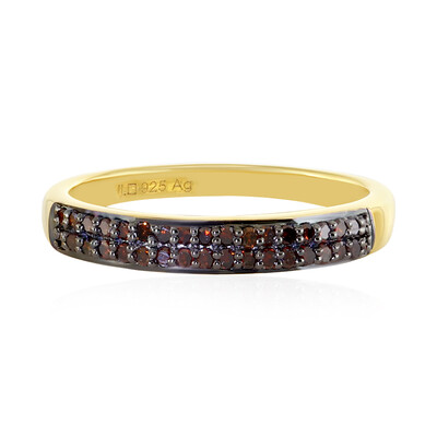 I4 Red Diamond Silver Ring