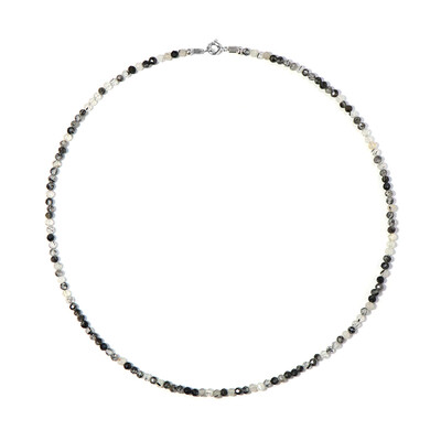 Black Rutile Quartz Silver Necklace