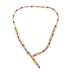 9K Madagascar Blue Sapphire Gold Necklace (de Melo)