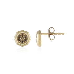 9K I2 Brown Diamond Gold Earrings
