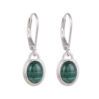 Malachite Silver Earrings