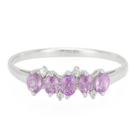 Unheated Ceylon Purple Sapphire Silver Ring