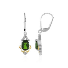 Russian Diopside Silver Earrings