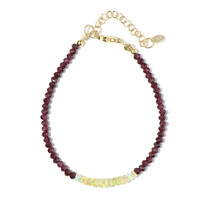 Magenta Garnet Silver Bracelet