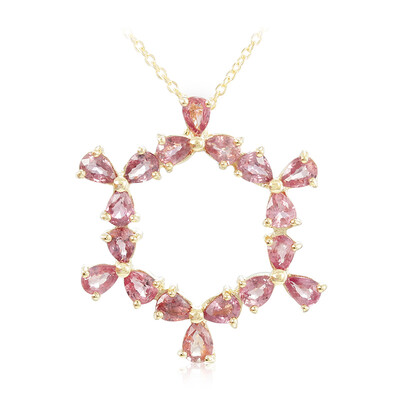 18K Unheated Padparadscha Sapphire Gold Necklace (AMAYANI)