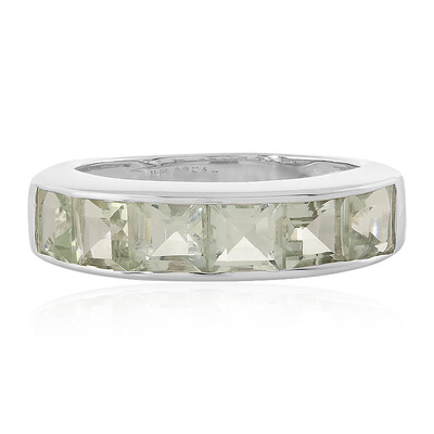 Green Amethyst Silver Ring