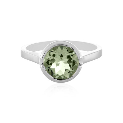 Green Amethyst Silver Ring