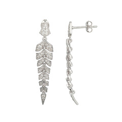 Zircon Silver Earrings (Adela Silber)