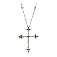14K Ceylon Sapphire Gold Necklace (CIRARI)