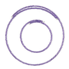 Zambian Amethyst Steel Set (Riya)