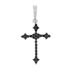 Black Spinel Silver Pendant