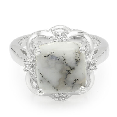 Dendritic Agate Silver Ring