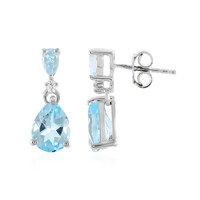 Sky Blue Topaz Silver Earrings