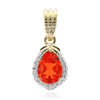 9K AAA Mexican Fire Opal Gold Pendant