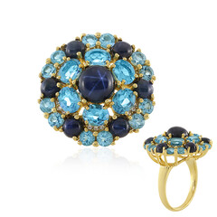 Blue Star Sapphire Silver Ring