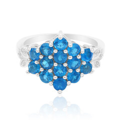 Neon Blue Apatite Silver Ring
