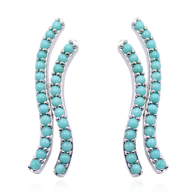 Kingman Turquoise Silver Earrings (Anne Bever)