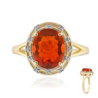 9K AAA Mexican Fire Opal Gold Ring